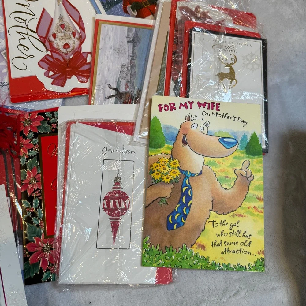 Vintage Greeting Card‎ Lot Christmas Valentines Mothers Day Suzys Zoo Hallmark